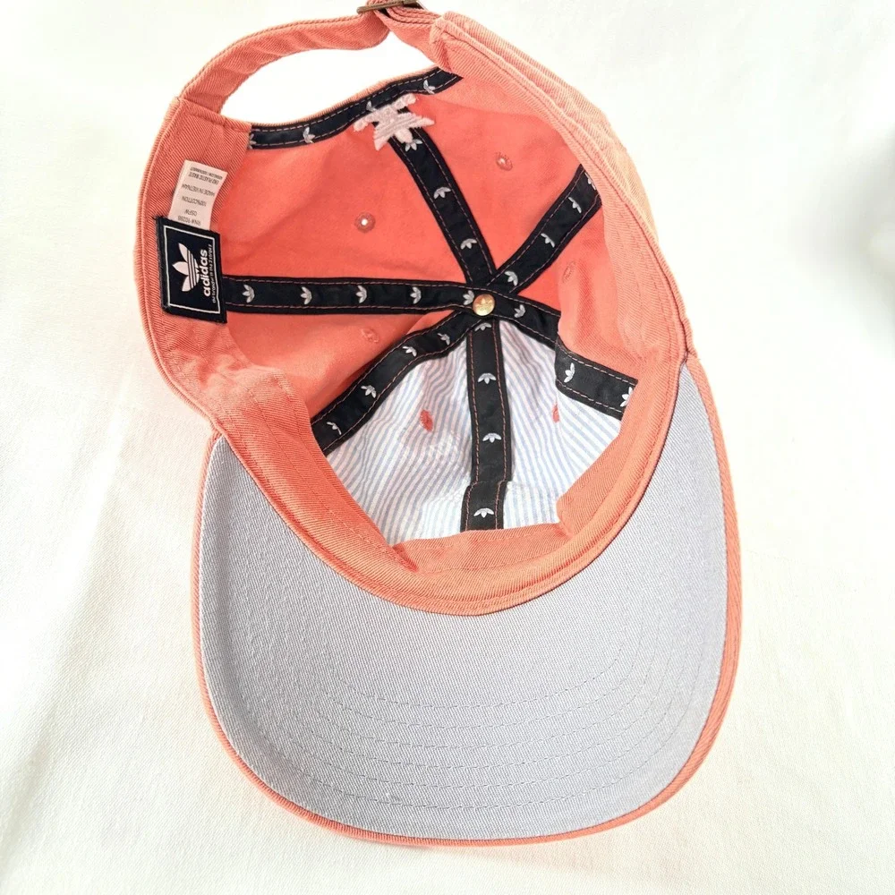 adidas Baseball Cap Salmon‎ Pink Embroidered Trefoil Adjustable Dad Hat